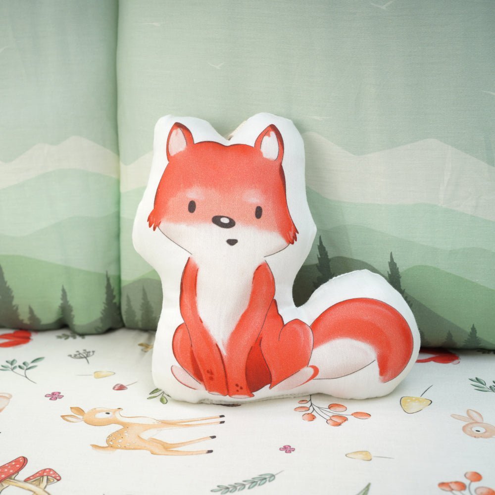 Fancy Fluff 7 Pc Organic Baby Cot Bedding Set- Woodland - FF-WD-FCS-01