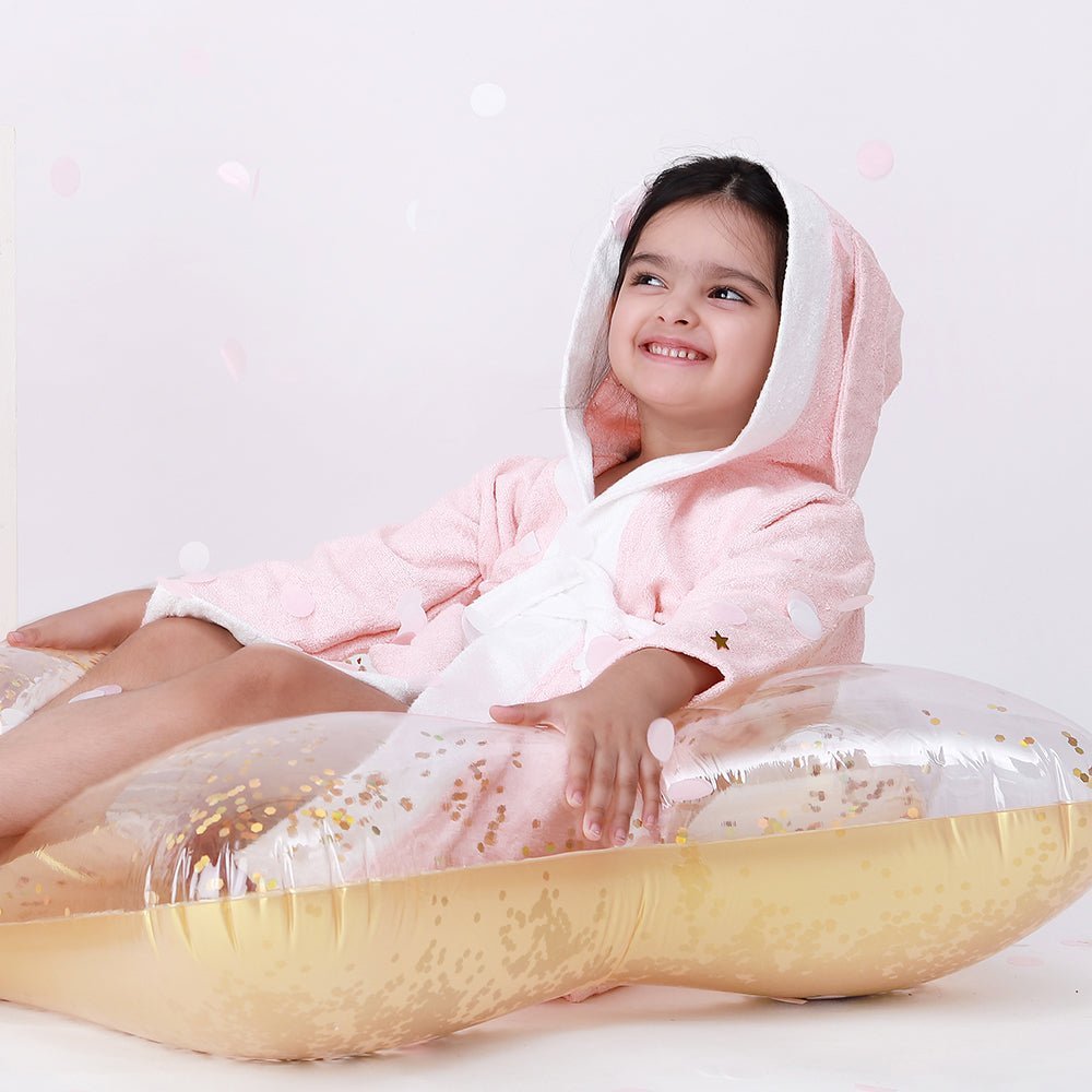 Fancy Fluff Bamboo Cotton Baby Bathrobe- Bunny - FF-BU-BHB-01