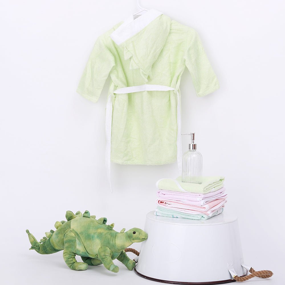 Fancy Fluff Bamboo Cotton Baby Bathrobe- Dino - FF-DN-BHB-03