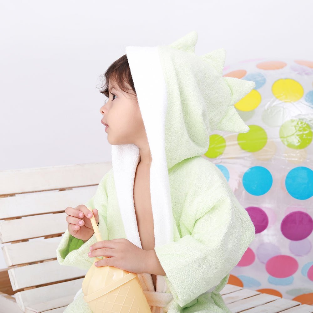 Fancy Fluff Bamboo Cotton kids Bathrobe- Dino - FF-DN-KHB-03