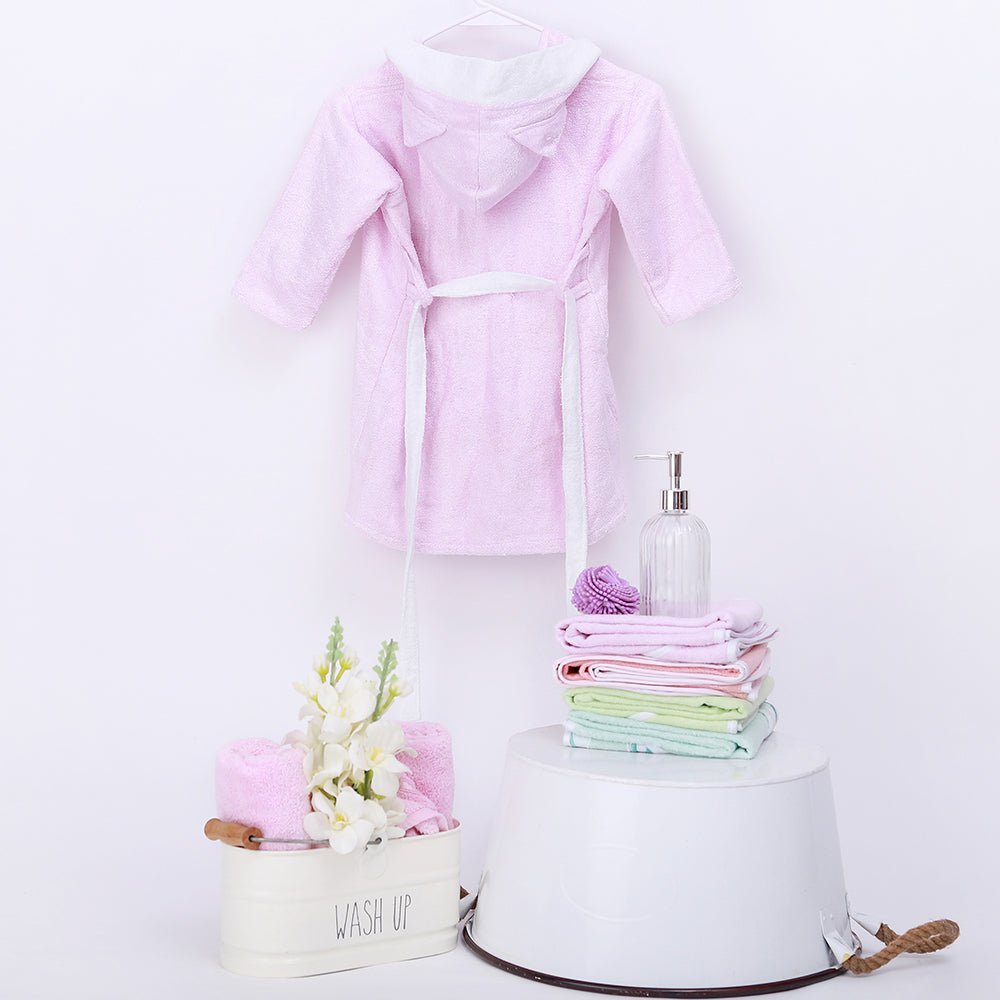 Fancy Fluff Bamboo Cotton kids Bathrobe- Kitty - FF-KT-KHB-04