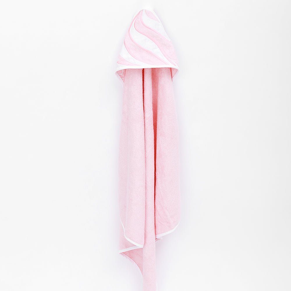 Fancy Fluff Bamboo Cotton Kids Hooded Towel- Strawberry Swirl - FF-SS-KHT-01
