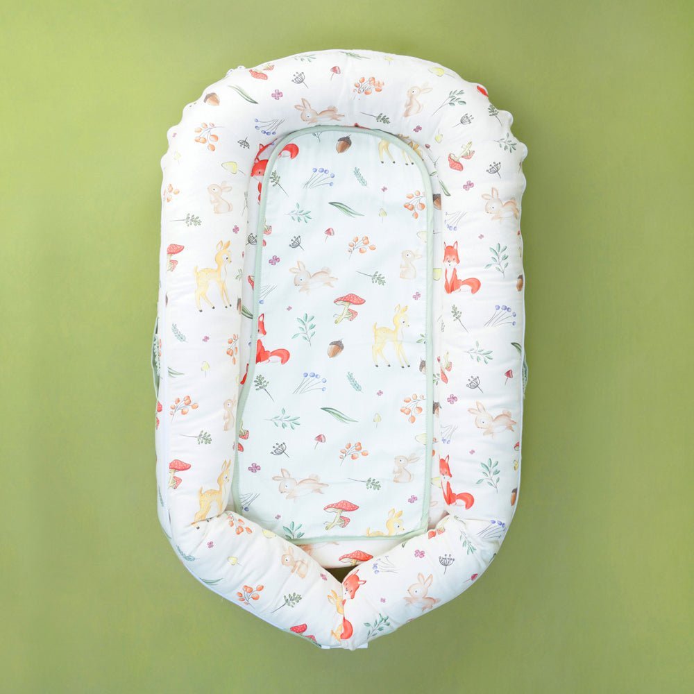 Fancy Fluff Organic Baby Cocoon- Woodland - FF-WD-BCN-01