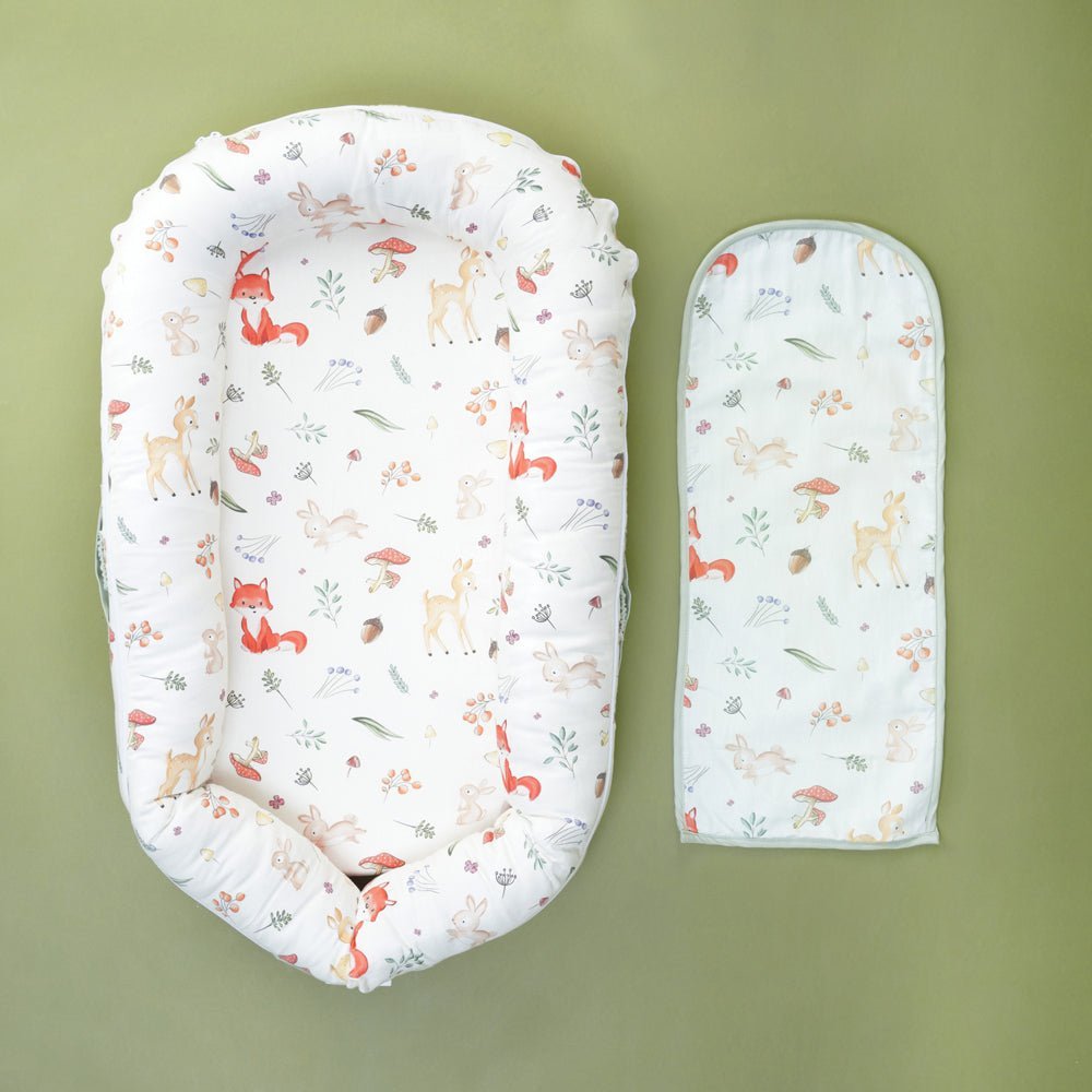 Fancy Fluff Organic Baby Cocoon- Woodland - FF-WD-BCN-01