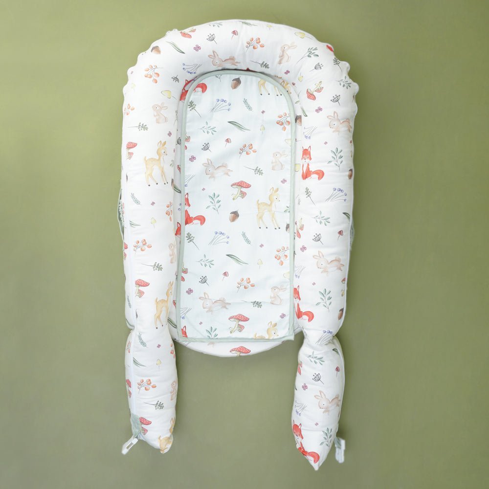 Fancy Fluff Organic Baby Cocoon- Woodland - FF-WD-BCN-01