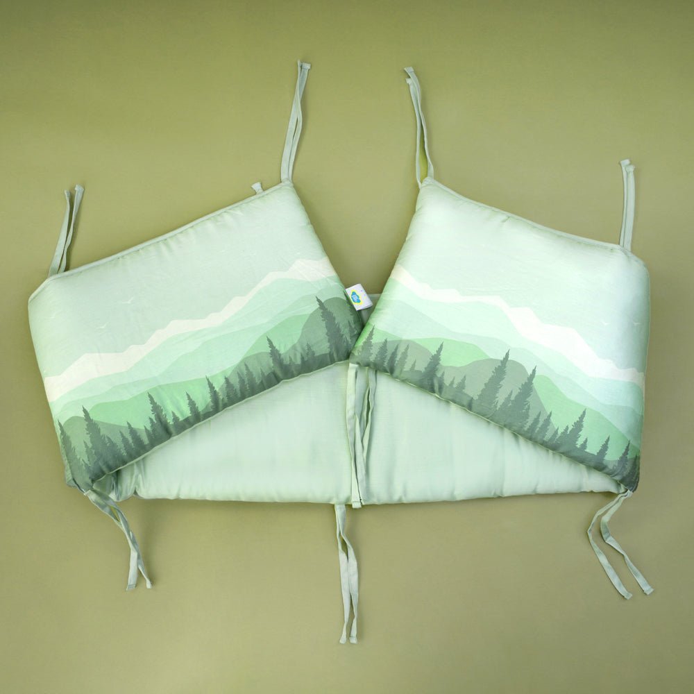 Fancy Fluff Organic Cot Half Bumper- Woodland - FF-WD-BCB-01