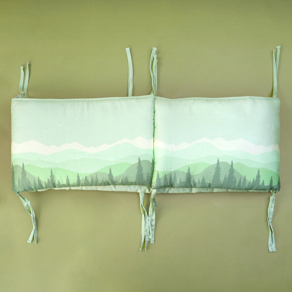 Fancy Fluff Organic Cot Half Bumper- Woodland - FF-WD-BCB-01