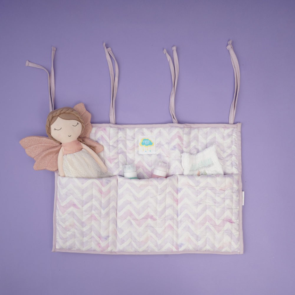 Fancy Fluff Organic Cotton Crib Organiser - Pixie Dust - FF-PX-QCO-04
