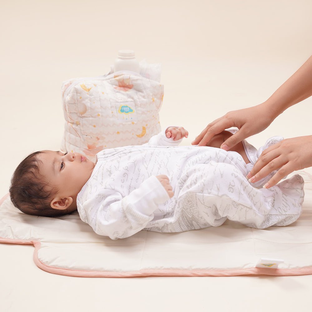 Fancy Fluff Organic Cotton On-The-Go Changing Mat- Day Dream - FF-DM-QCM-02