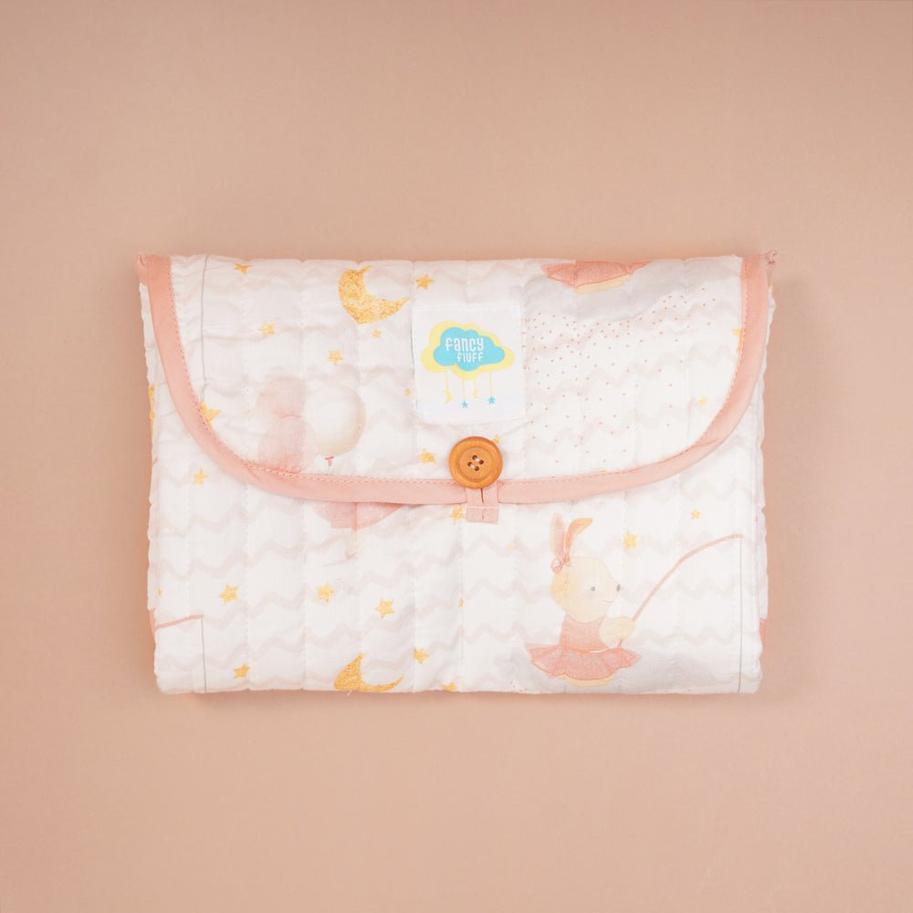 Fancy Fluff Organic Cotton On-The-Go Changing Mat- Day Dream - FF-DM-QCM-02