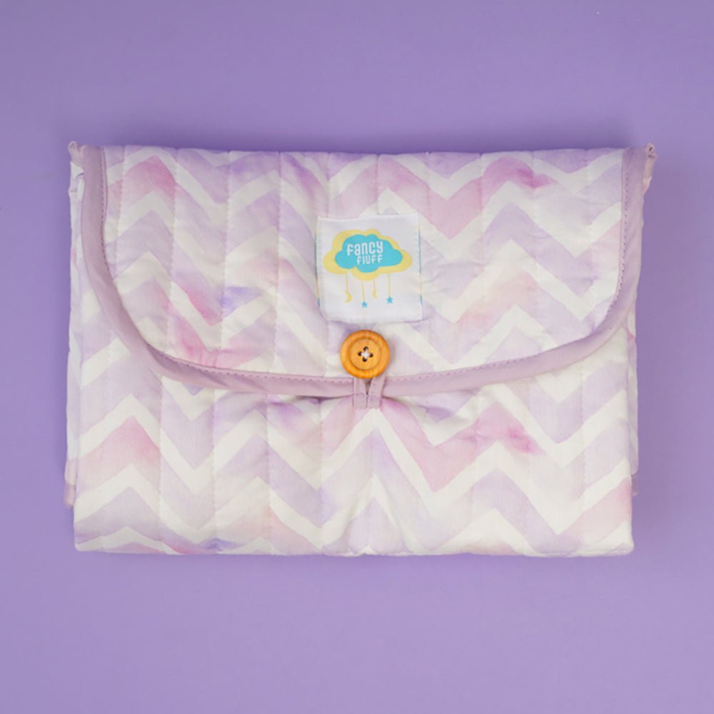 Fancy Fluff Organic Cotton On-The-Go Changing Mat- Pixie Dust - FF-PX-QCM-04