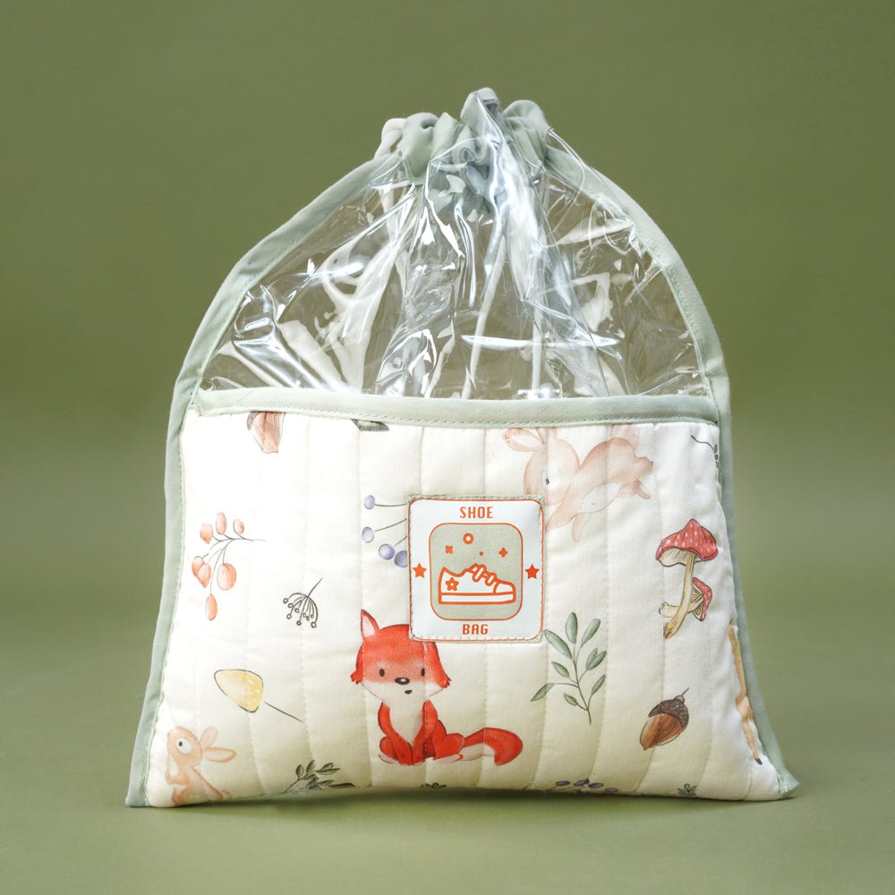 Fancy Fluff Organic Cotton Shoe Bag - Woodland - FF-WD-QSK-01