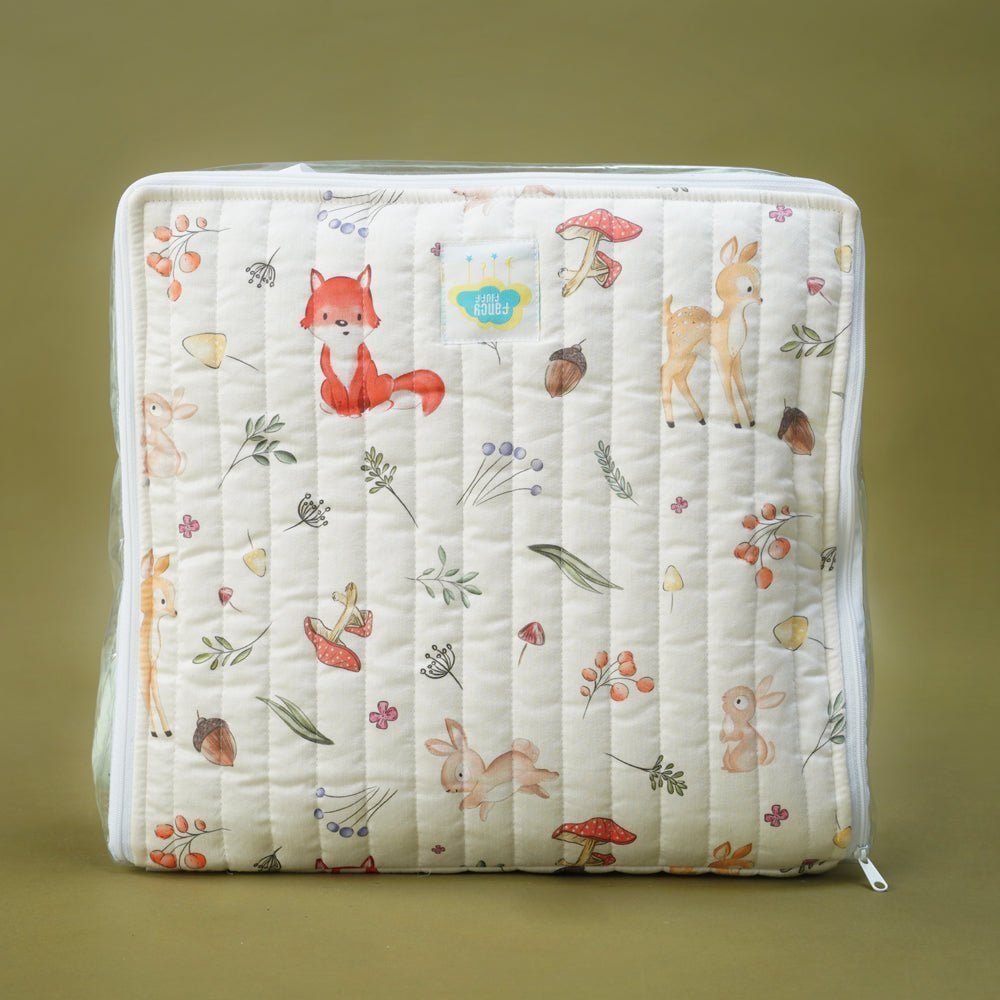 Fancy Fluff Organic Cotton Storage Bag- Woodland - FF-WD-QML-01