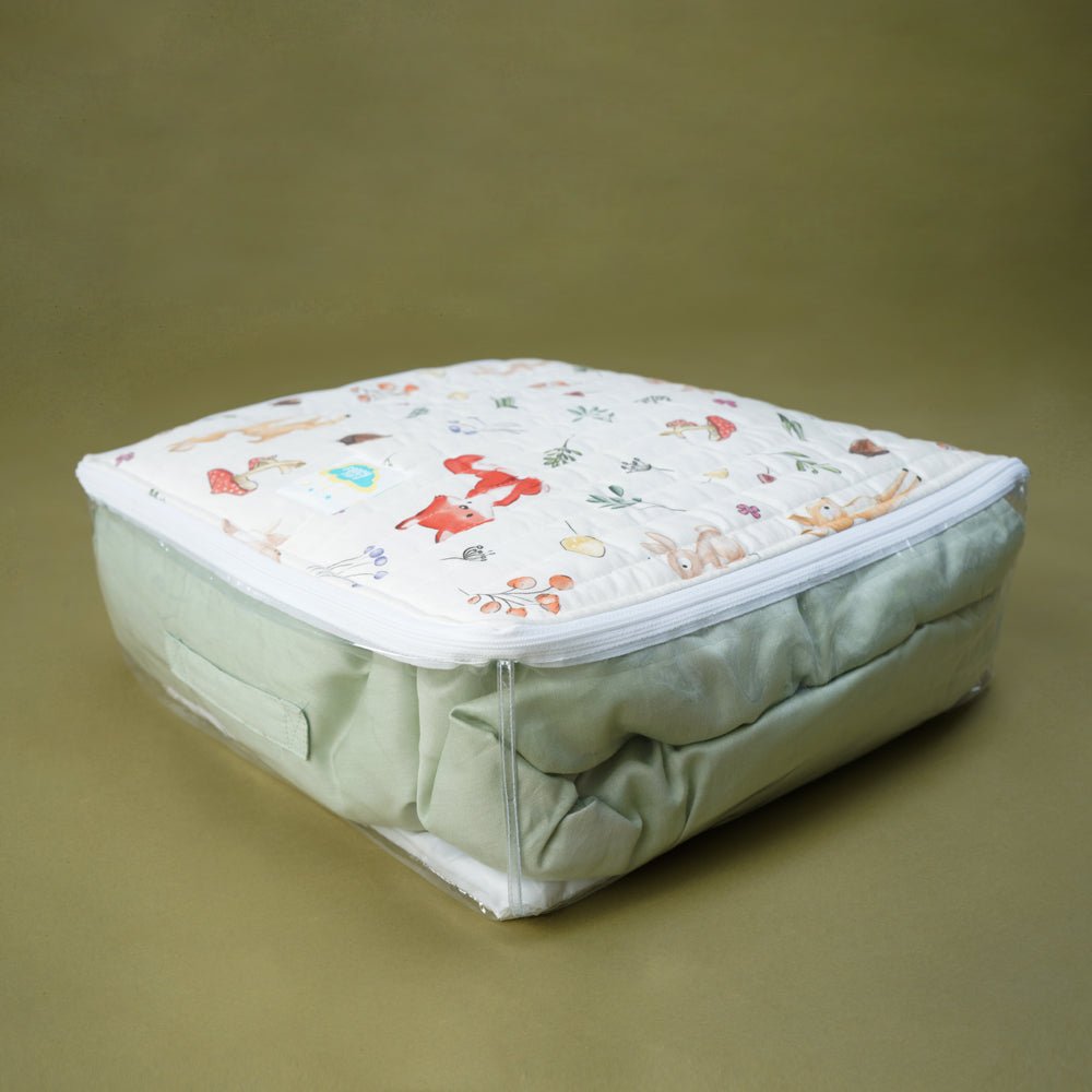 Fancy Fluff Organic Cotton Storage Bag- Woodland - FF-WD-QML-01