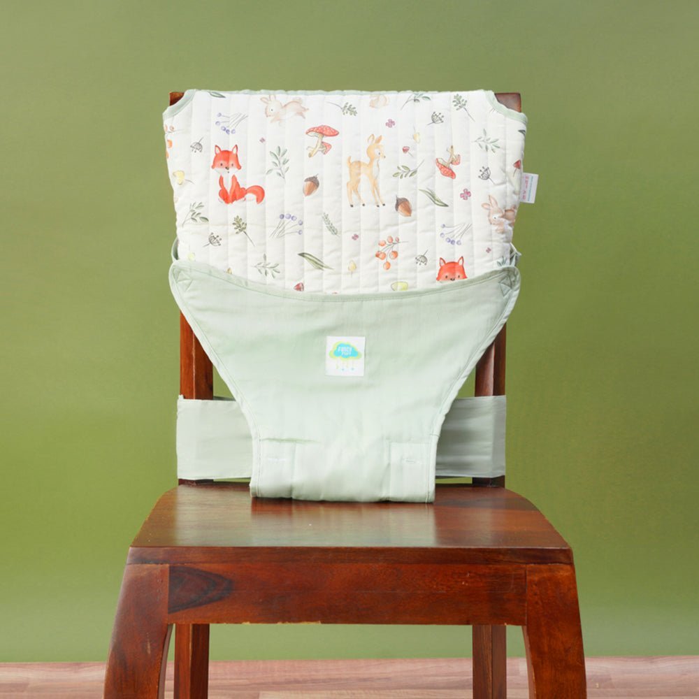 Fancy Fluff Wonder Seat- Portable Baby Seat- Woodland - FF-WD-QFC-01