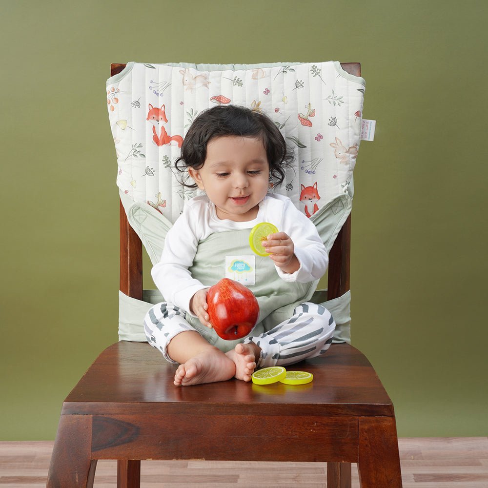 Fancy Fluff Wonder Seat- Portable Baby Seat- Woodland - FF-WD-QFC-01