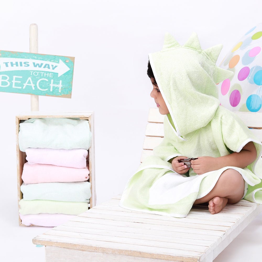 FancyFluff Bamboo Cotton Baby Poncho- Dino - FF-DN-BHP-03