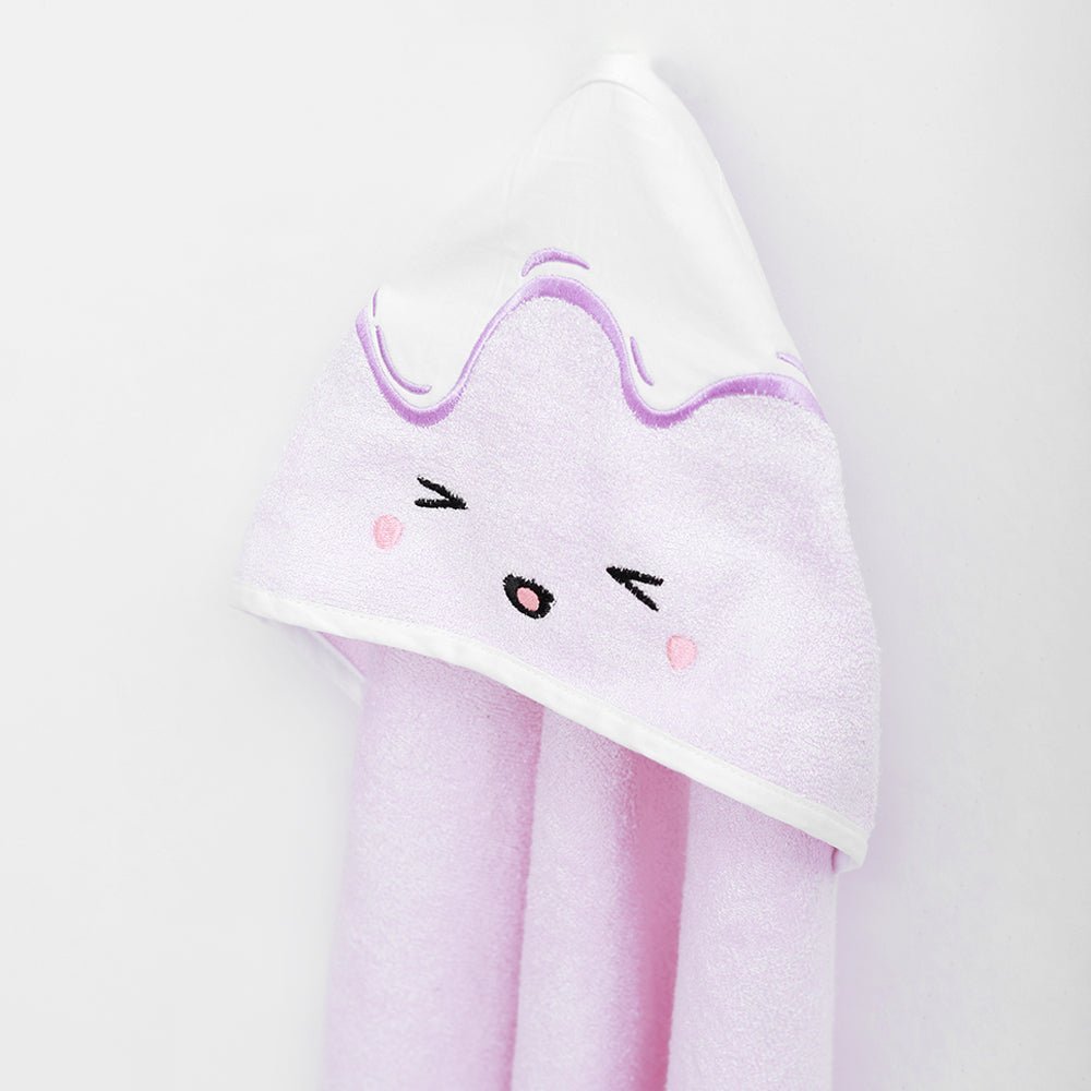 FancyFluff Bamboo Cotton Kids Hooded Towel- Lavender Sundae - FF-LS-KHT-04