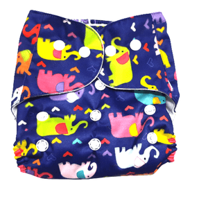 Happy Colorful Elephants - Reusable Diaper - CD-HPCFEP-3-3