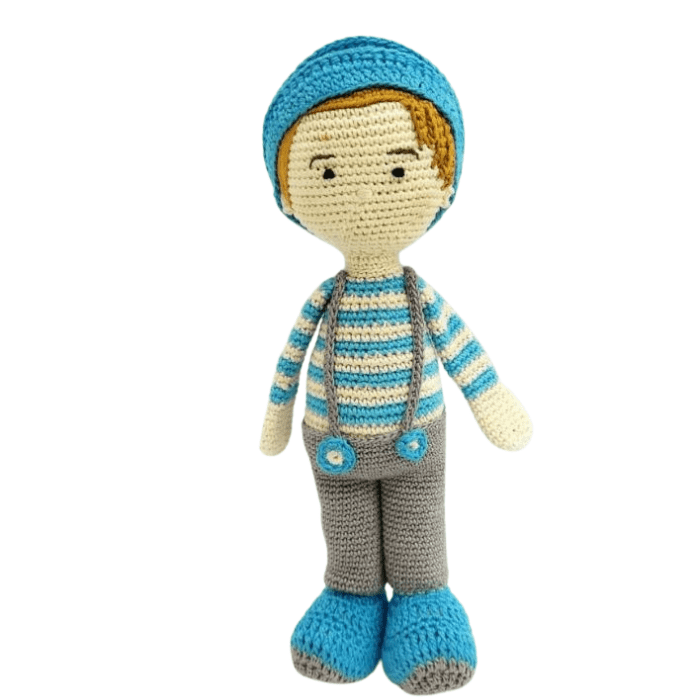 Happy Threads Handcrafted Amigurumi- Blake Boy Doll - BGDB0952