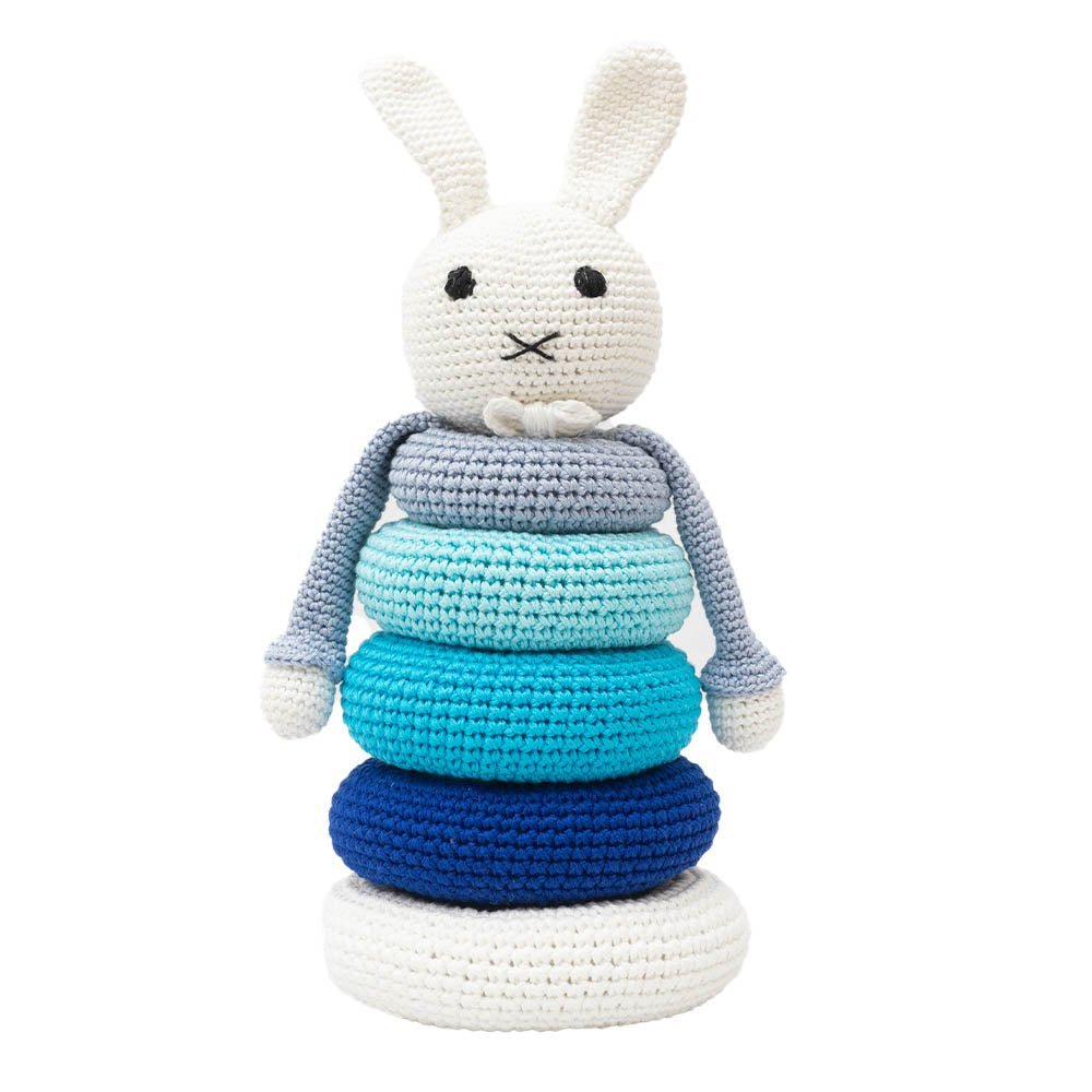 Happy Threads Handcrafted Amigurumi Soft Toy- Handmade Crochet- Bunny Stackable - BNSK0722