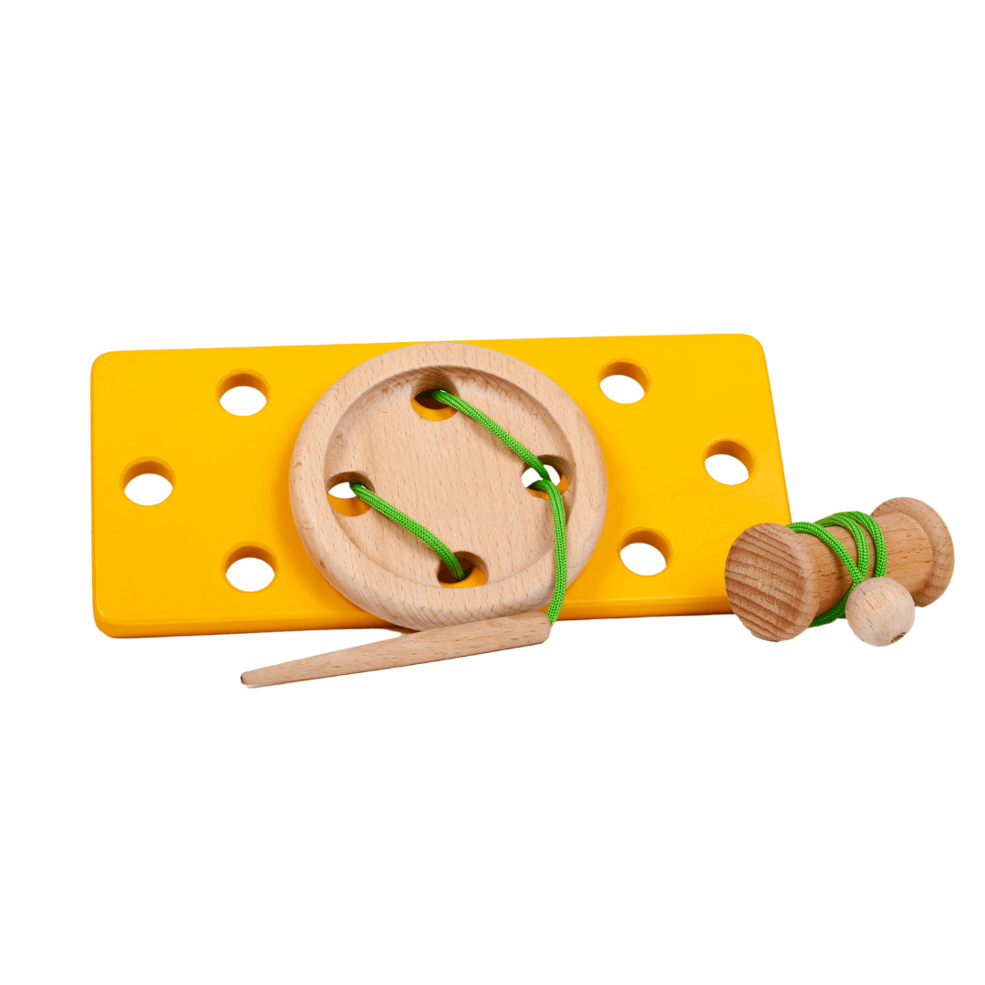Hawbeez Sewing Toy- Wooden Stitch A Button - BEE0003