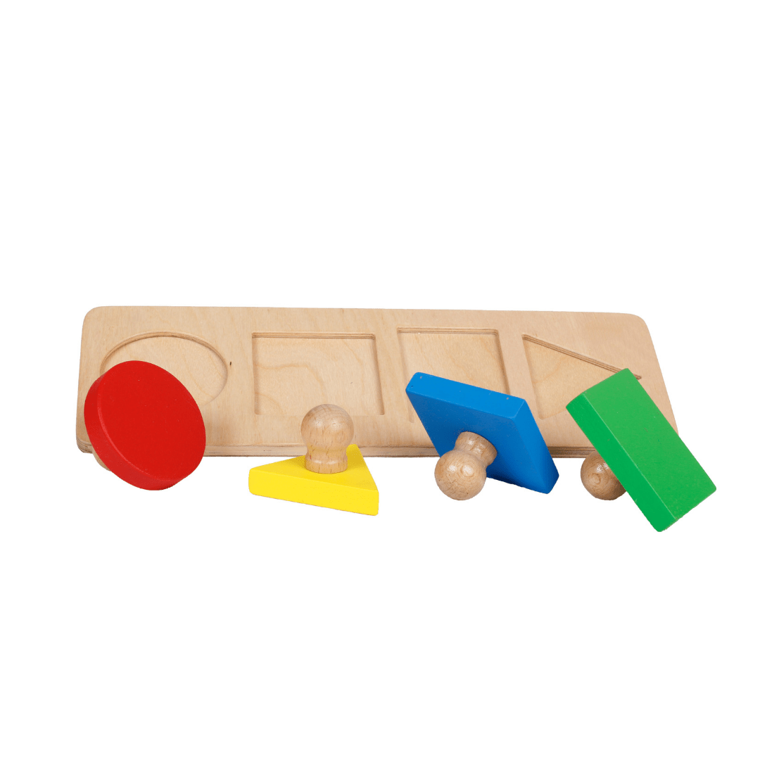 Hawbeez Wooden Multi Shapes Tray Toy - BEE0010