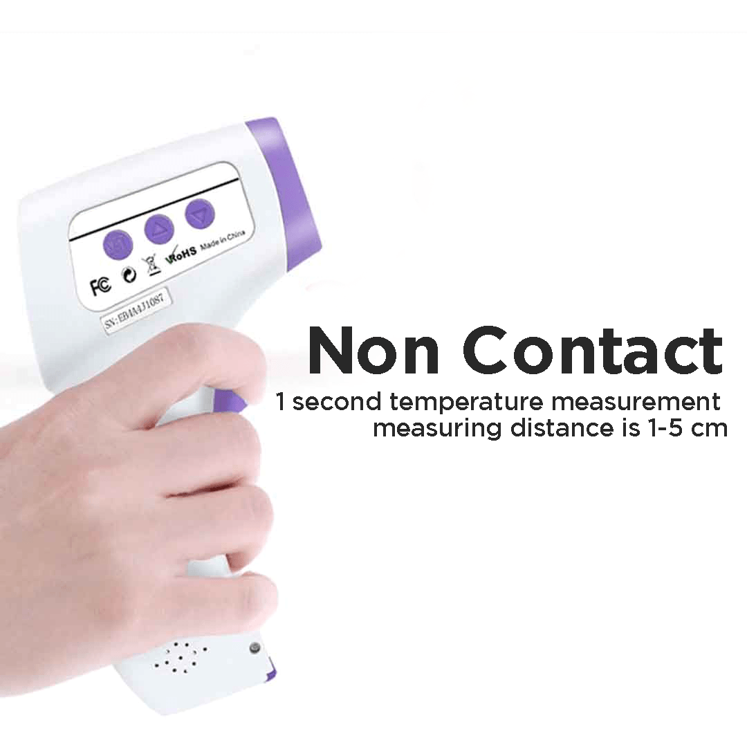 HeTaiDa Non Contact Infrared Thermometer - White - HTD8813C