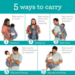 Infantino Hip Rider Plus 5-in-1 Hip Seat Carrier Grey - 300012
