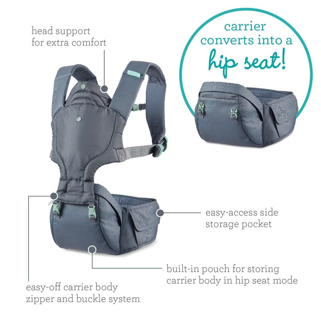 Infantino Hip Rider Plus 5-in-1 Hip Seat Carrier Grey - 300012