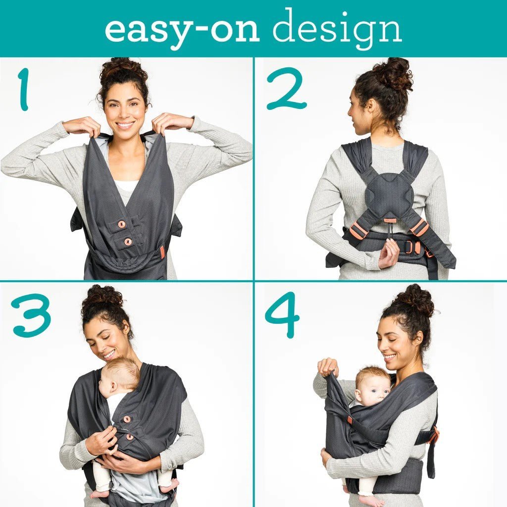 Infantino Hug & Cuddle Adjustable Hybrid Wrap Carrier Black - 300092