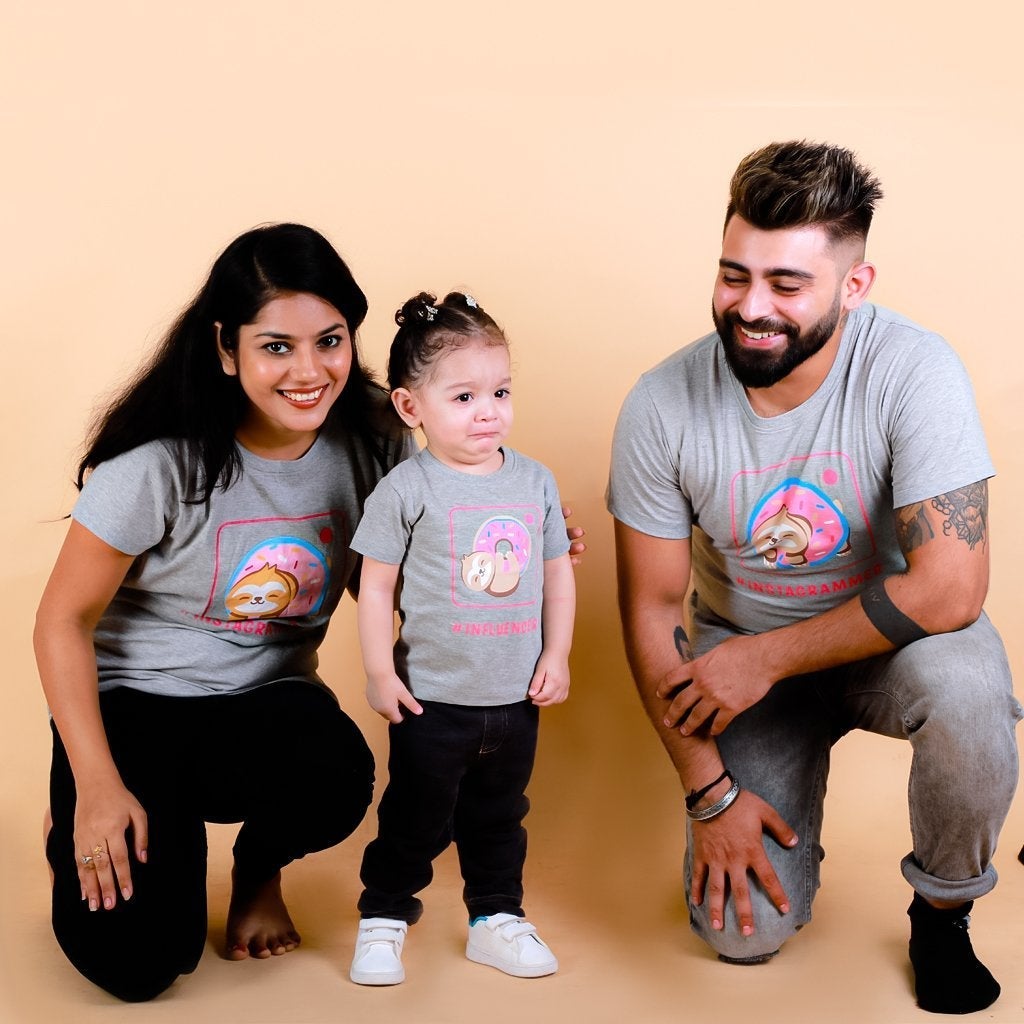 Insta Parents Matching Family Twinning T Shirt- Combo Of 3 - TWTS-INPRT