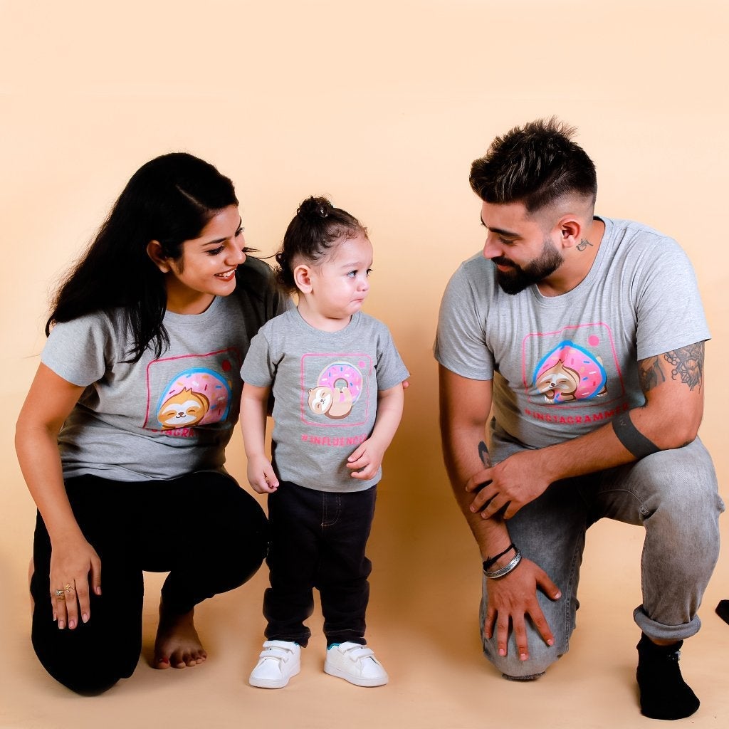 Insta Parents Matching Family Twinning T Shirt- Combo Of 3 - TWTS-INPRT