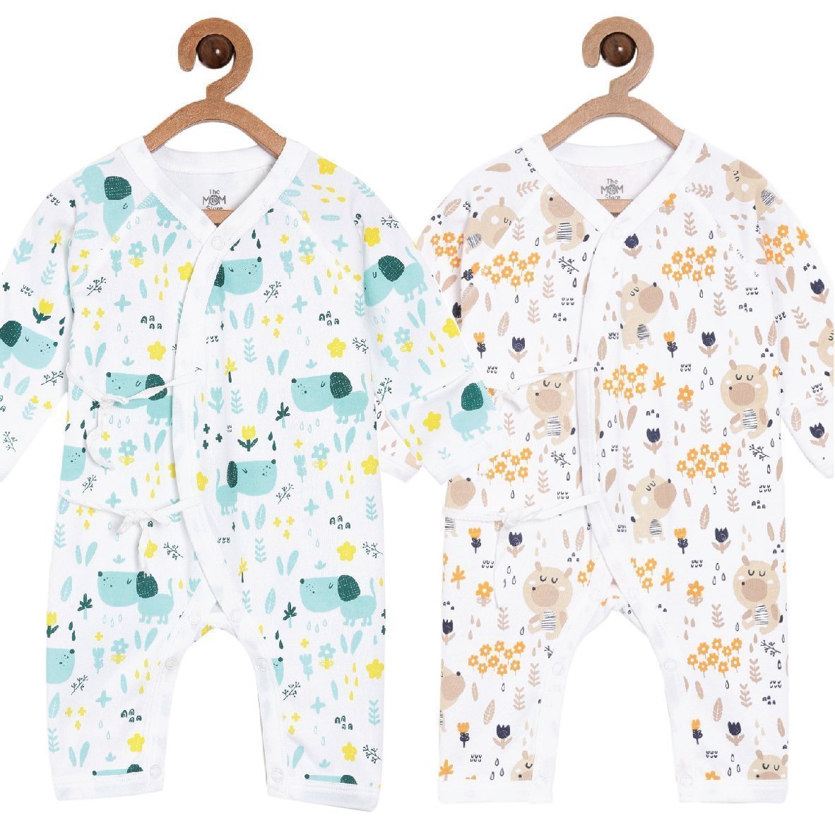 Jabla Style Infant Romper Combo of 2-Puppy in the Garden-Bear in the Garden - ROM-PGBG-PM