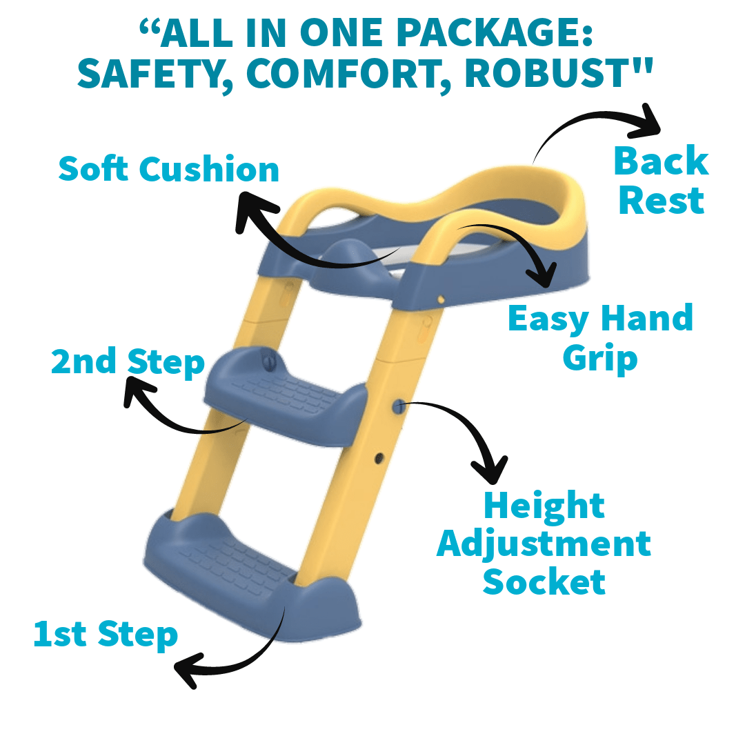 KidDough Baby Potty Training Seat with Ladder: Soft Comfortable Cushion Seat - potter
