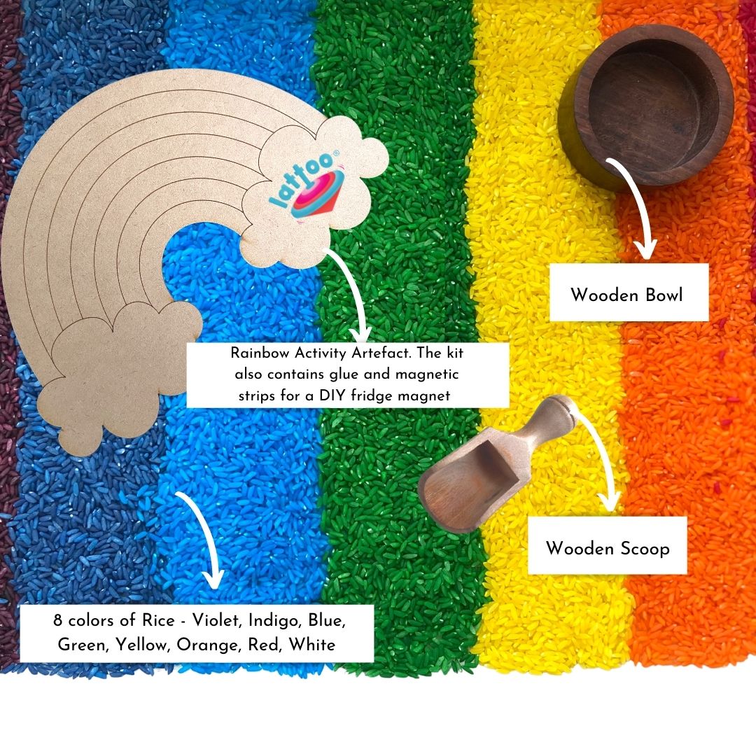 LattooLand Sensory Rainbow Rice Kit - Multicolour - Rainbow_rice_kt