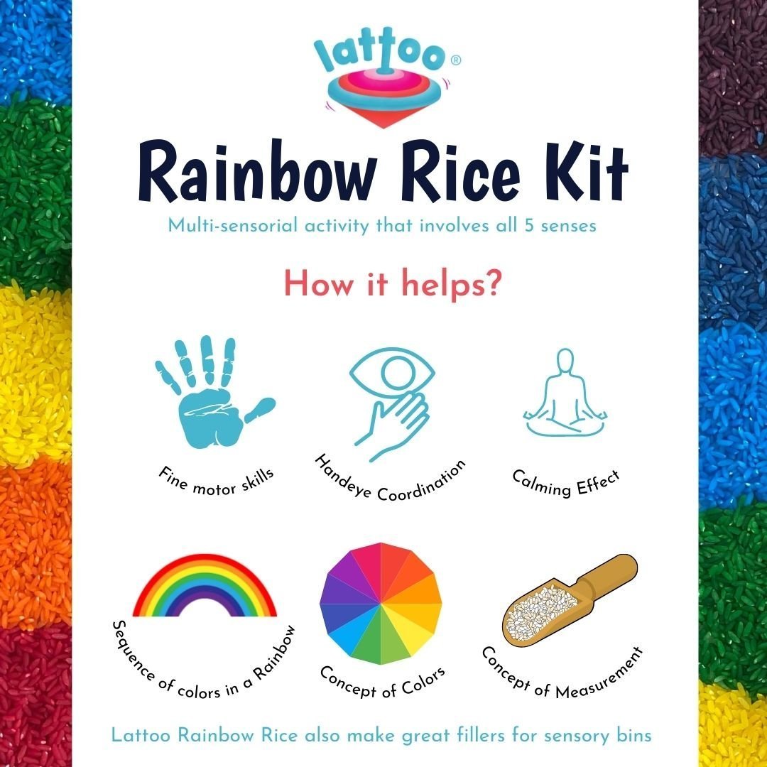 LattooLand Sensory Rainbow Rice Kit - Multicolour - Rainbow_rice_kt