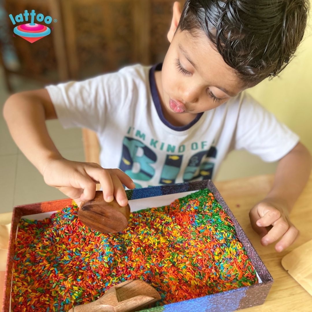 LattooLand Sensory Rainbow Rice Kit - Multicolour - Rainbow_rice_kt
