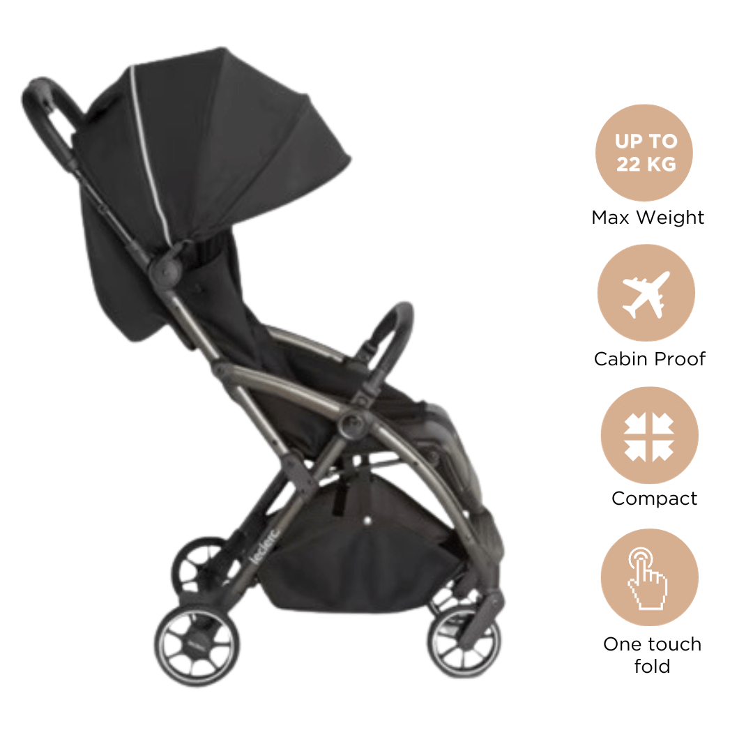 Leclerc Baby Hexagon Stroller Carbon Black - HEX001CB