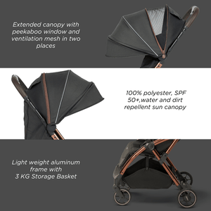 Leclerc Baby Influencer Stroller Black Brown - LEC20011