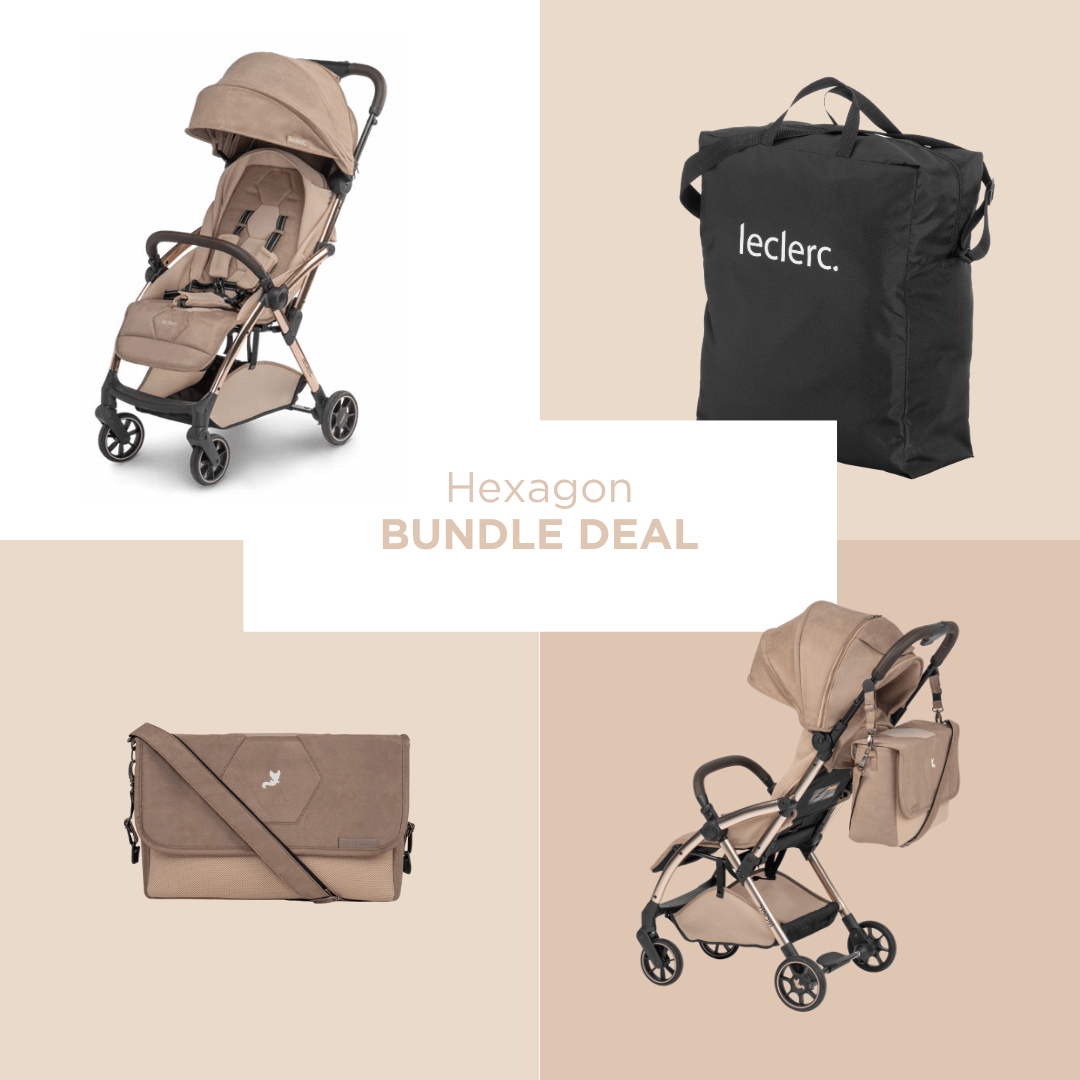 Leclercbaby Bundle Deal Hexagon Champaign (Stroller + Diaper Bag) - BUNHEX020