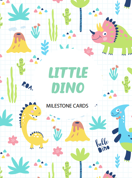 Little Dino Theme Milestone cards- (Pack of 25) - MSCD-LTLDN