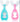 Little Dinos U Shaped Toothbrush Penguin single piece- Pink - LD USTB P01