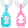 Little Dinos U Shaped Toothbrush Penguin single piece- Pink - LD USTB P01