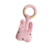 Little Rawr Wood Plush Rattle Teether Toy- Rabbit(Pink) - LPRFF