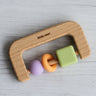 Little Rawr Wood + Silicone Bead D Shape Teether Toy - GSDGN