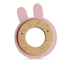 Little Rawr Wood + Silicone Disc Teether- Rabbit(Pink) - ADRFF