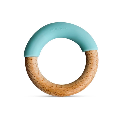 Little Rawr Wood + Silicone Simple Ring- Blue - SRIC
