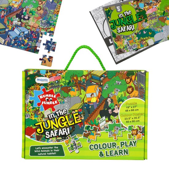 Majestic Book Club Jungle Safari Fun and Educational Floor Puzzle  - 3598241