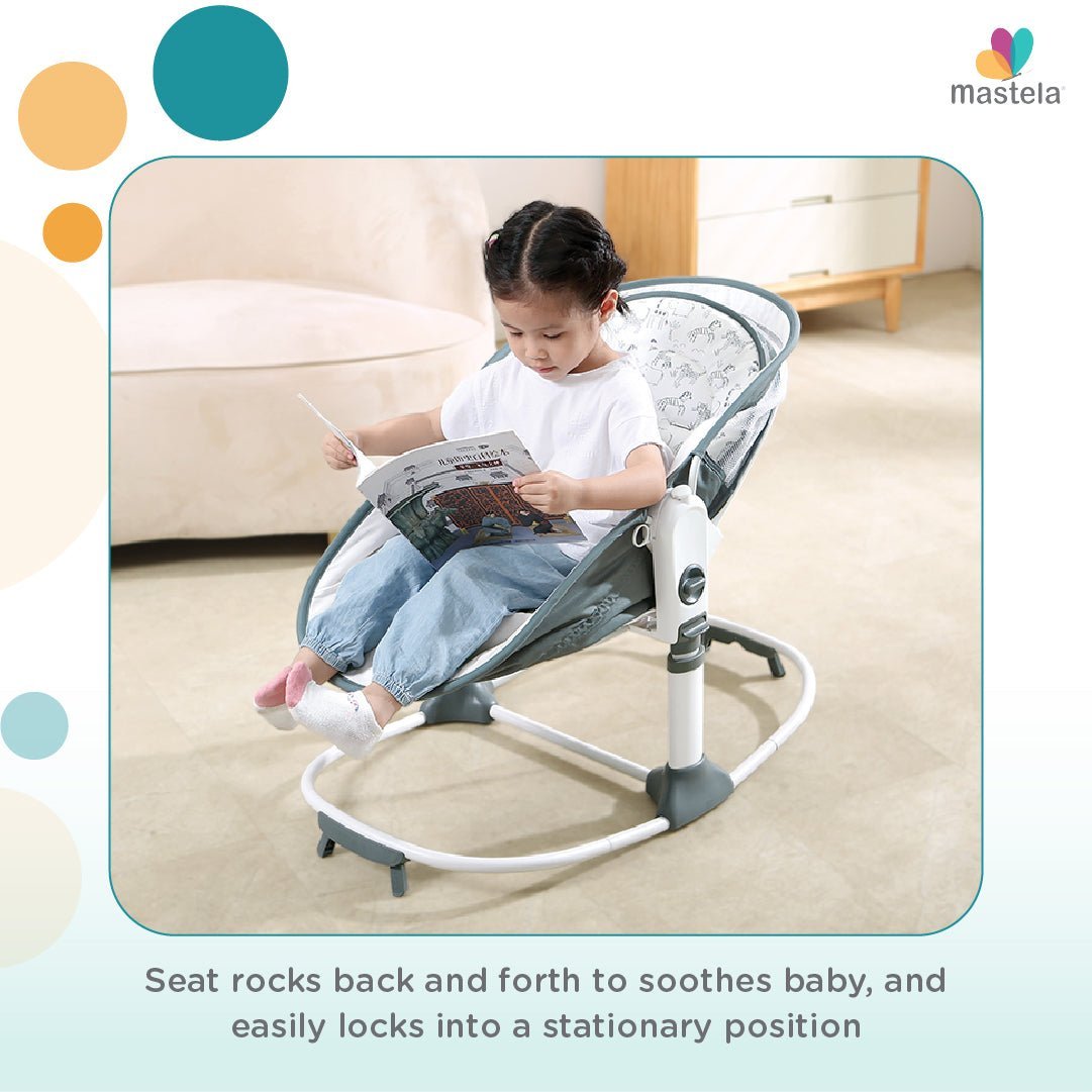Mastela 6 In 1 Multi-Function Rocker & Bassinet- Grey - 8037